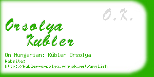 orsolya kubler business card