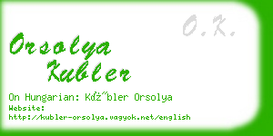 orsolya kubler business card